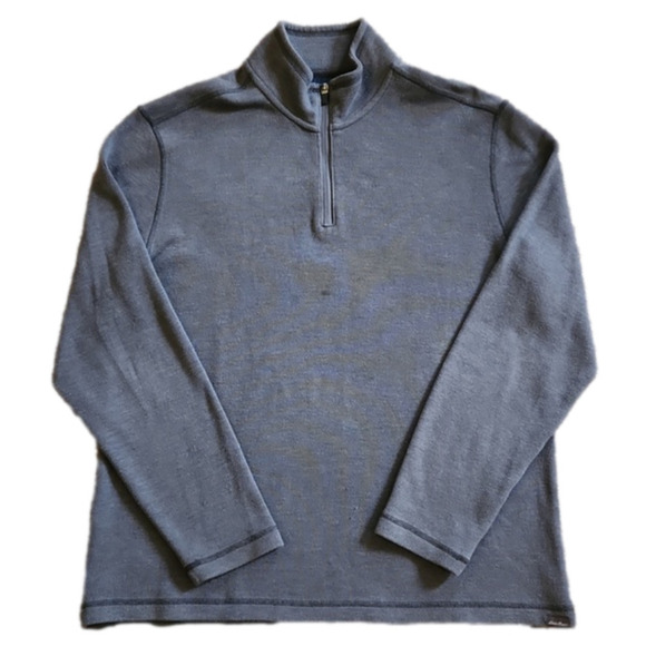 EDDIE Bauer Gray Quarter-Zip Pullover Shirt Jacket - Picture 1 of 10